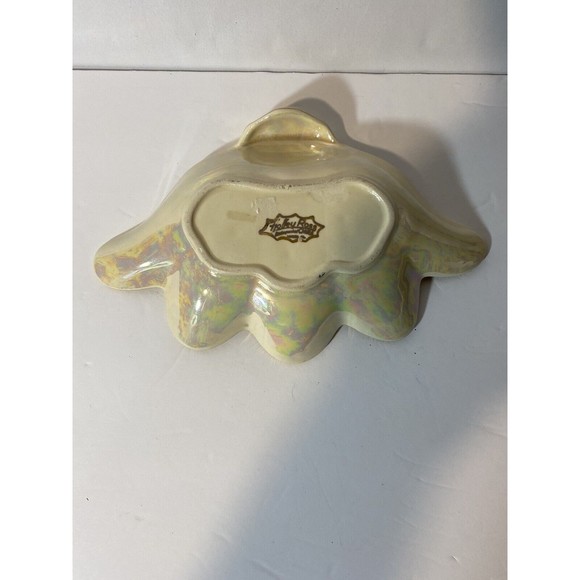 VTG Holley Ross Distinguished China 22 K Gold Leaf iridescent Trinket Dish - Picture 2 of 2